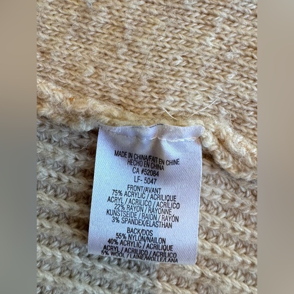 🔥HP🔥Anthropologie La Fee Verte Draped Front Boucle Cardigan Sweater – Tan – Sz M - Picture 6 of 15